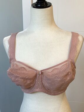 Lace Underwire Bra in Dusty Rose